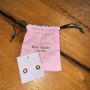 Kate Spade New York Clear And Gold Studded Sparkly Earrings NWT